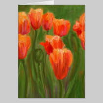 Orange Tulips Template Greeting Card cards