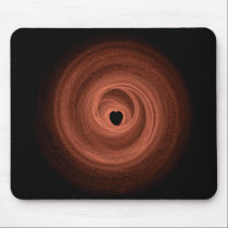 Orange Tunnel Heart mousepads