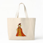 Orange Velvet and Pearls Gown Canvas Bags