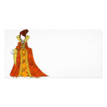 Orange Velvet and Pearls Gown photo cards