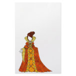 Orange Velvet and Pearls Gown stationery