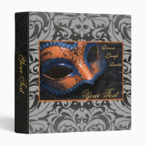 Orange Venetian Masquerade Damask Halloween Binder
