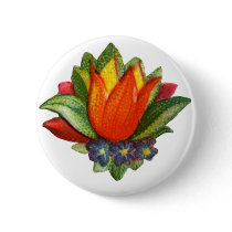 Orange Victorian Illustrated Crocus buttons by NixxysPicks Orange Victorian Illustrated Crocus buttons