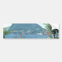 Orange Views of public gardens, Lugano, Switzerlan Bumper Sticker
