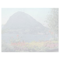 Orange Views of public gardens, Lugano, Switzerlan Letterhead Template