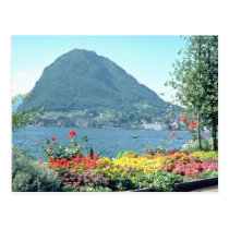 Orange Views of public gardens, Lugano, Switzerlan postcards