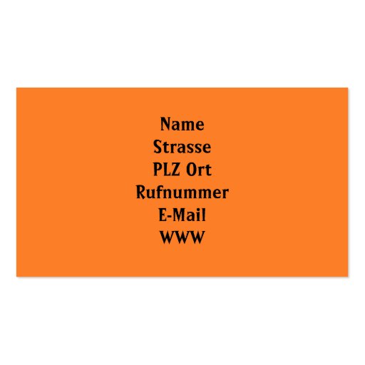 Orange - visiting cards business card templates (back side)