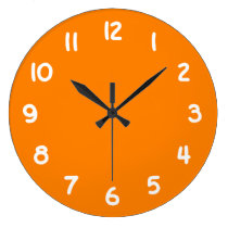 Orange Wall Clock at Zazzle
