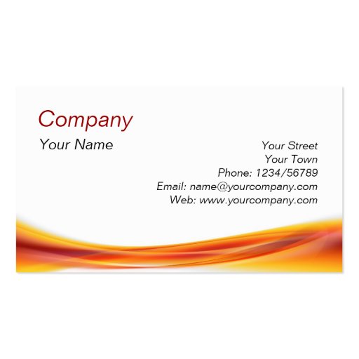 orange wave business card template