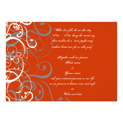 Orange wedding invitation