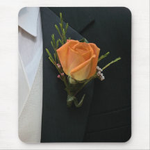 Orange Wedding Rose Mouse Pads