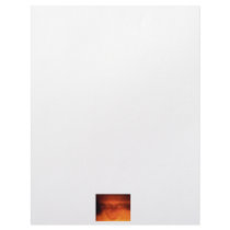 Orange weird face, eyes looking up letterhead design