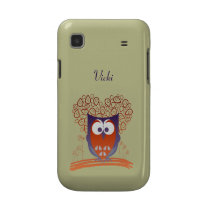 Orange Whimsical Cute Owl Samsung Galaxy S Case casemate cases