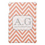 Orange & White Chevron Monogram IPAD Mini Cover