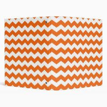 orange  white chevrons 3 ring binders