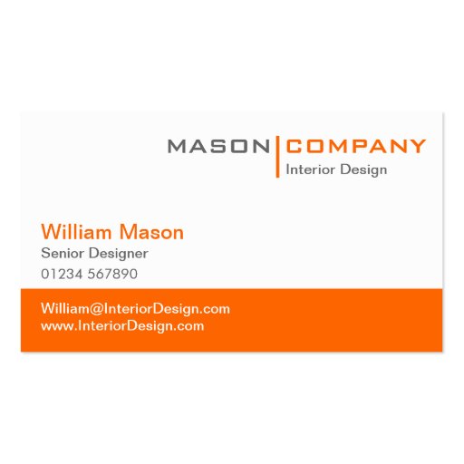 Orange & White Corporate Business Card (front side)