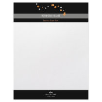Orange White Flowers Elegant letterhead by Ruxique Orange White Flowers Elegant letterhead