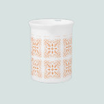 Orange & White Geometric Repeat Pattern pitchers