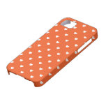 Orange & White Hearts Pattern iPhone 5 Case