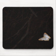 Orange & White moth against dark background mousepad