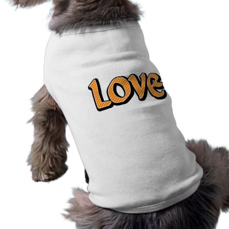 Orange & White Star Love Dog Shirt