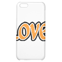 Orange & White Star Love iPhone 5C Covers