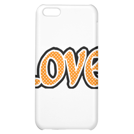 Orange & White Star Love iPhone 5C Covers