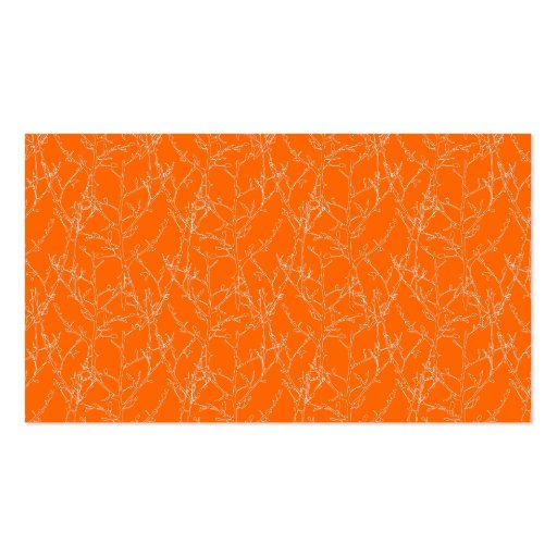 Orange & White Tree Branches Initial Business Card (back side)