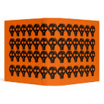 Orange with Black Skeleton Skulls Binder
