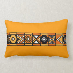 Orange Yellow African art pillow