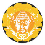 Orange & Yellow Buddha Round Sticker