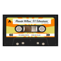 Orange/Yellow Cassette Tape Business Card Templates