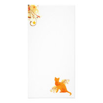 Orange & Yellow Cat Lover Photo Card