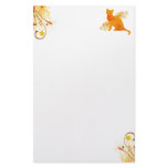 Orange &amp; Yellow Cat Lover Stationary Stationery Design