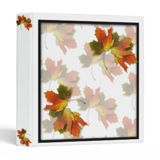 Orange & Yellow Fall Leaves Vinyl Binder
