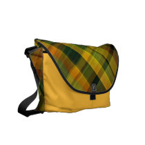 Orange yellow green plaid Rickshaw bag Courier Bags
