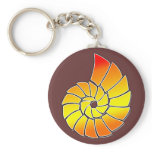Orange-Yellow Nautilus Shell Key Chains