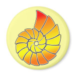 Orange-Yellow Nautilus Shell Fridge Magnets