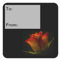 Orange & Yellow Rose Gift Tag Stickers