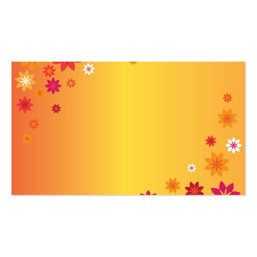 Orange Yellow Spring Flowers Business Card Template (back side)