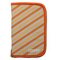 Orange yellow stripe pattern custom name personal planners
