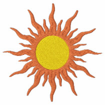 Orange & Yellow Sun Fantasy Design embroidered shirts