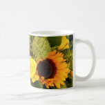 Orange Yellow Sunflower Roses Floral Bouquet Coffee Mug