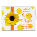 Orange Yellow Sunflower Wedding Candy Buffet Sign cards