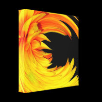 "Orange/YellowGerbera Daisy Warp" Wrapped Canvas canvas prints
