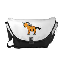 Orange zebra messenger bag