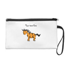 Orange zebra wristlet clutch