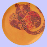 Orange Zentangle Leopard plates