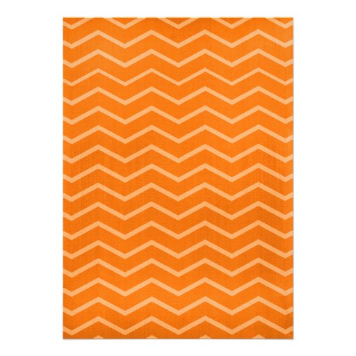 Orange Zigzag Bridal Shower Invitations