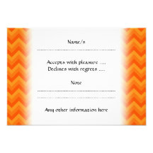 Orange Zigzag Stripes. Invite